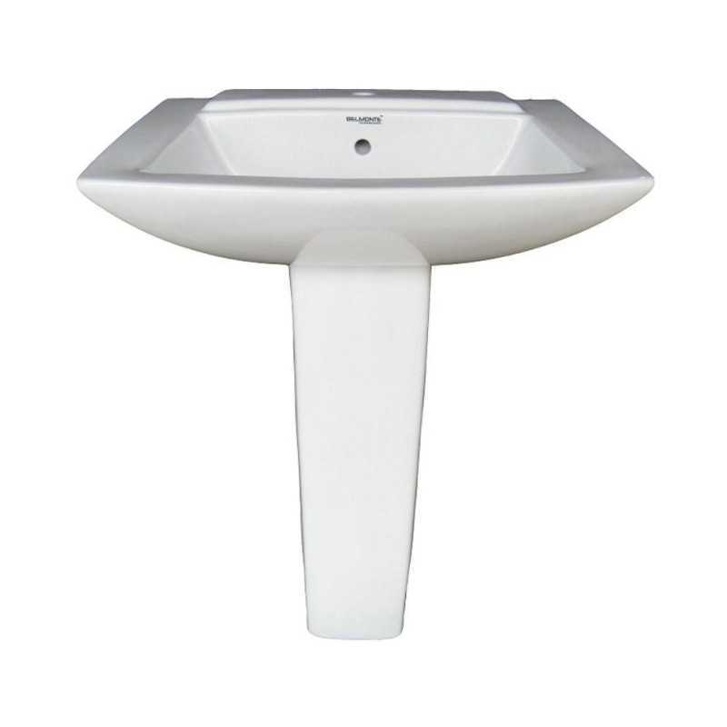 Combo of Belmonte Toilet Seat Square S Trap with Sofia Pedestal Wash Basin  - White