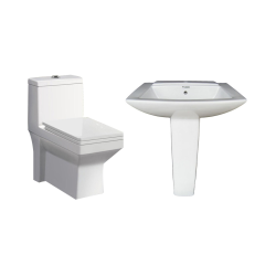 Combo of Belmonte Water Closet Ripone with Altis Pedestal Wash Basin - Ivory
