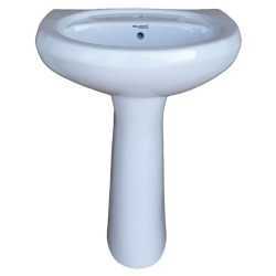 Combo of Belmonte Bathroom Commode Ripone with Cera Pedestal Wash Basin - White