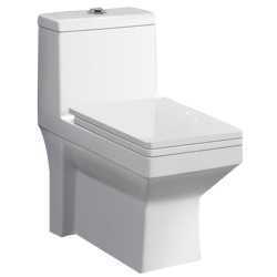 Combo of Belmonte Bathroom Commode Ripone with Cera Pedestal Wash Basin - Ivory