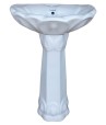 Combo of BM Belmonte Western Commode Toilet Ripone with Lotus Pedestal Wash Basin - White
