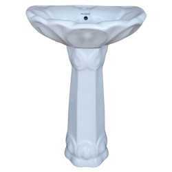 Combo of BM Belmonte Western Commode Toilet Ripone with Lotus Pedestal Wash Basin - Ivory