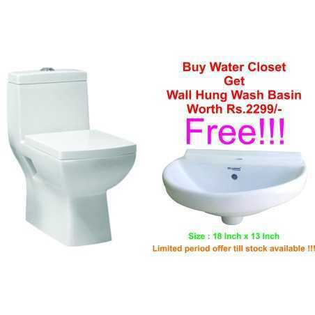 Belmonte One Piece Water Closet Square S Trap With Wall Hung Basin Jonca Ivory