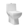 Belmonte S Trap One Piece Western Commode EWC Square With Wall Hung Basin Lily White