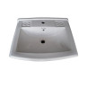 Belmonte Rectangle Shape Half Pedestal Wash Basin Sofia 23 x 18 Inch White Color