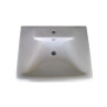 Belmonte Rectangle Shape Half Pedestal Wash Basin Aldus 22 x 18 Inch White Color