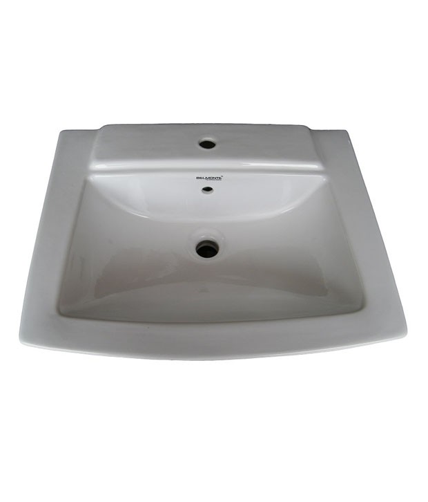 Buy Belmonte Half Pedestal Wash Basin Altis White Vardhman Cera...