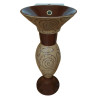 Belmonte Designer Pedestal Wash Basin Dolphin 34 Color - Brown