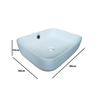 Belmonte Table Top Wash Basin for Bathroom - Battle - White