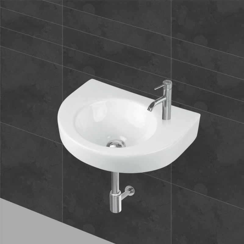 Buy Belmonte Small Wall Hung Wash Basin for Bathroom Rado White O...