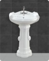 Belmonte Ceramic U Shape Pedestal Wash Basin Sterling 25 x 18 Inch White