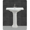 Belmonte Ceramic U Shape Pedestal Wash Basin Counter 30 x 18 Inch White