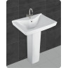 Belmonte Ceramic Rectangle Shape Pedestal Wash Basin Small LCD 22 x 16 Inch Ivory
