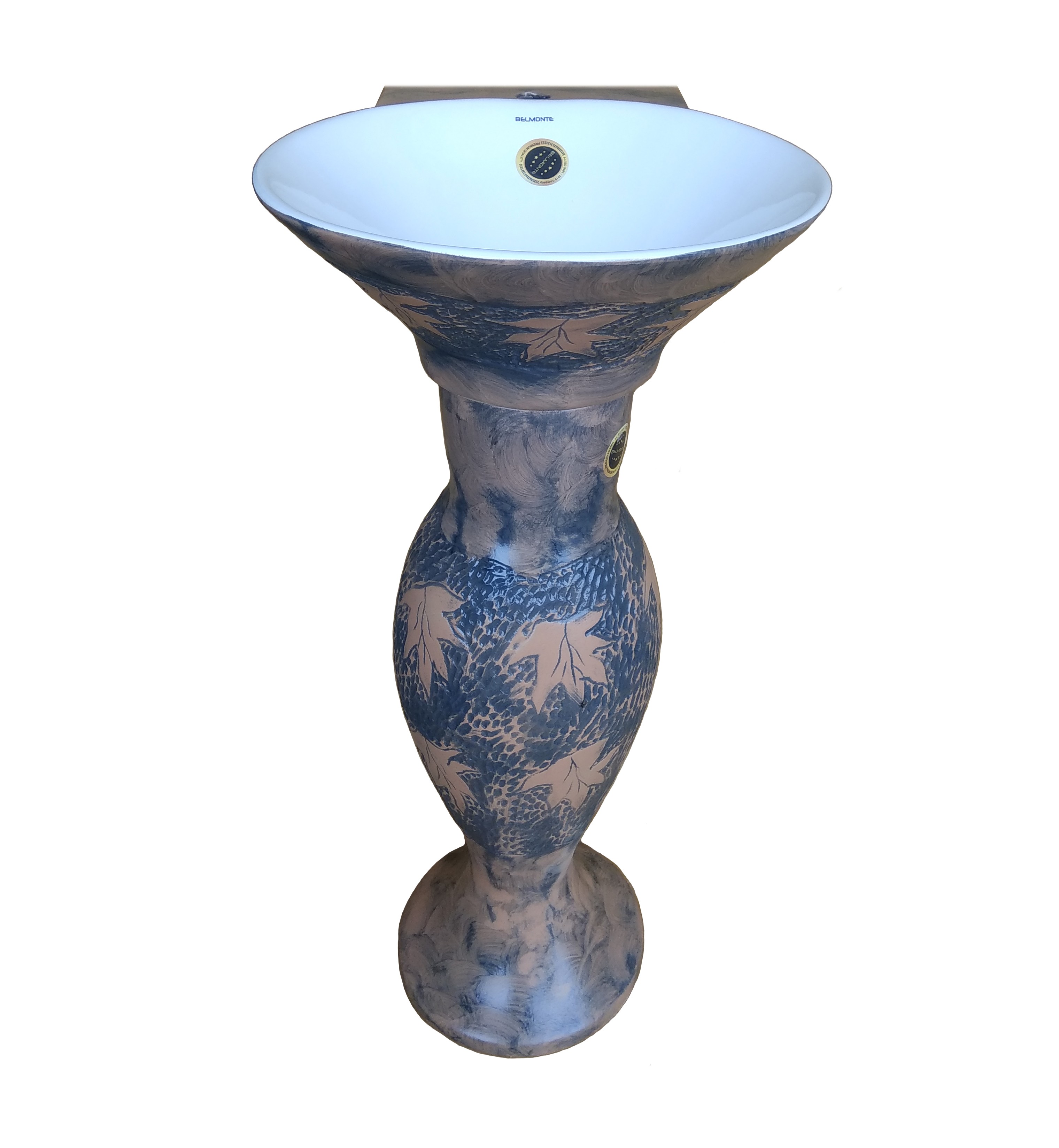 Buy Belmonte Designer Pedestal Wash Basin Dolphin 33 Color Brown