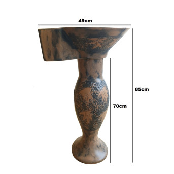 Belmonte Designer Pedestal Wash Basin Dolphin 33 Color - Brown & White