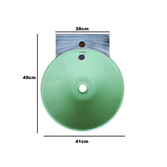 Belmonte Designer Pedestal Wash Basin Dolphin 29 Color - Grey & Green