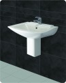 Belmonte Rectangle Shape Half Pedestal Wash Basin Altis 23 x 17 Inch White Color