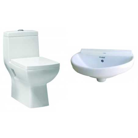 Belmonte One Piece Water Closet Square S Trap With Wall Hung Basin Jonca White