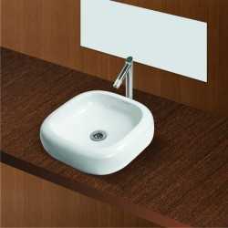 Belmonte Table Top Wash Basin Slash 16 Inch X 16 Inch - White