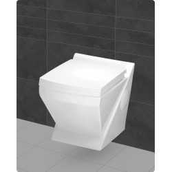 Belmonte Wall Hung Toilet / WC / Commode / Water Closet for Bathroom Crystal White