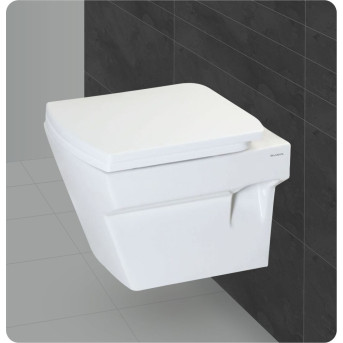 Belmonte Bathroom Toilet Seat / Commode Wall Mounted EWC Square White