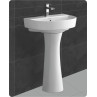 Belmonte Ceramic Pedestal Wash Basin U Shape Simas 23 x 18 Inch White