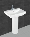 Belmonte Ceramic Pedestal Wash Basin Rectangle Shape Casa 24 x 16 Inch White