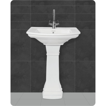 Buy Belmonte Ceramic Pedestal Wash Basin Rectangle Shape Battle 25 ...