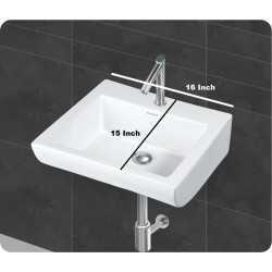 Buy Belmonte Wall Hung Wash Basin Big Sparrow - White Online in Ind...