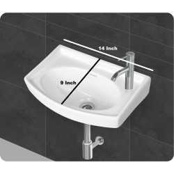 Buy Belmonte Wall Hung Wash Basin 405 - White Online in India - Var...