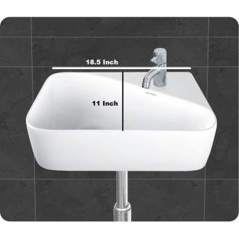 Belmonte Wall Hung / Table Top Wash Basin Brio - White