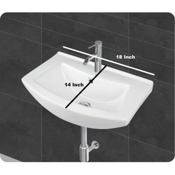 Belmonte Wall Hung Wash Basin Nova - White