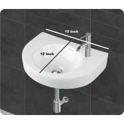 Buy Belmonte Small Wall Hung Wash Basin for Bathroom Rado - Ivory O...