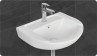 Belmonte Ceramic Wall Mount/Wall Hung Wash Basin for Bathroom/Washroom Daina 37cm x 48cm x 18cm White