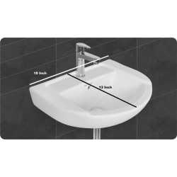 Belmonte Small Wall Hung Wash Basin for Bathroom Daina - Ivory