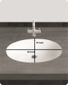 Belmonte Under Counter Wash Basin 22 Inch X 16 Inch - White