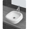 Belmonte Table Top Wash Basin Slash 16 Inch X 16 Inch - White