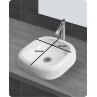 Belmonte Table Top Wash Basin Slash 16 Inch X 16 Inch - White