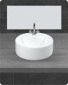 Belmonte Table Top Wash Basin Round 16 Inch X 16 Inch - White