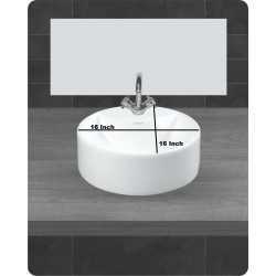 Buy Belmonte Table Top Wash Basin Round 16 Inch X 16 Inch - White O...