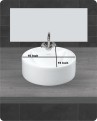 Belmonte Table Top Wash Basin Round 16 Inch X 16 Inch - Ivory