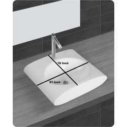 Buy Belmonte Table Top / Wall Hung Wash Basin Slona - White Online ...