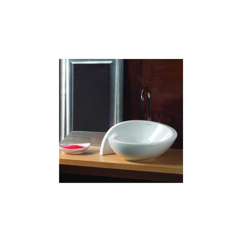 Belmonte Table Top Wash Basin Moon 21 Inch X 18 Inch - White