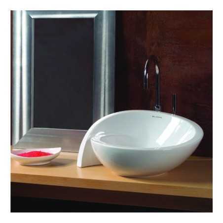 Belmonte Table Top Wash Basin Moon 21 Inch X 18 Inch - White