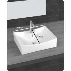 Buy Belmonte Table Top Wash Basin Sheep 20 Inch X 17 Inch - Ivory O...