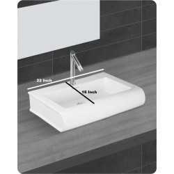 Buy Belmonte Table Top Wash Basin Book 22 Inch X 16 Inch - White On...