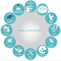 Buy Belmonte Wall Hung Water Closet Titan With Flush Valve & Soft C...