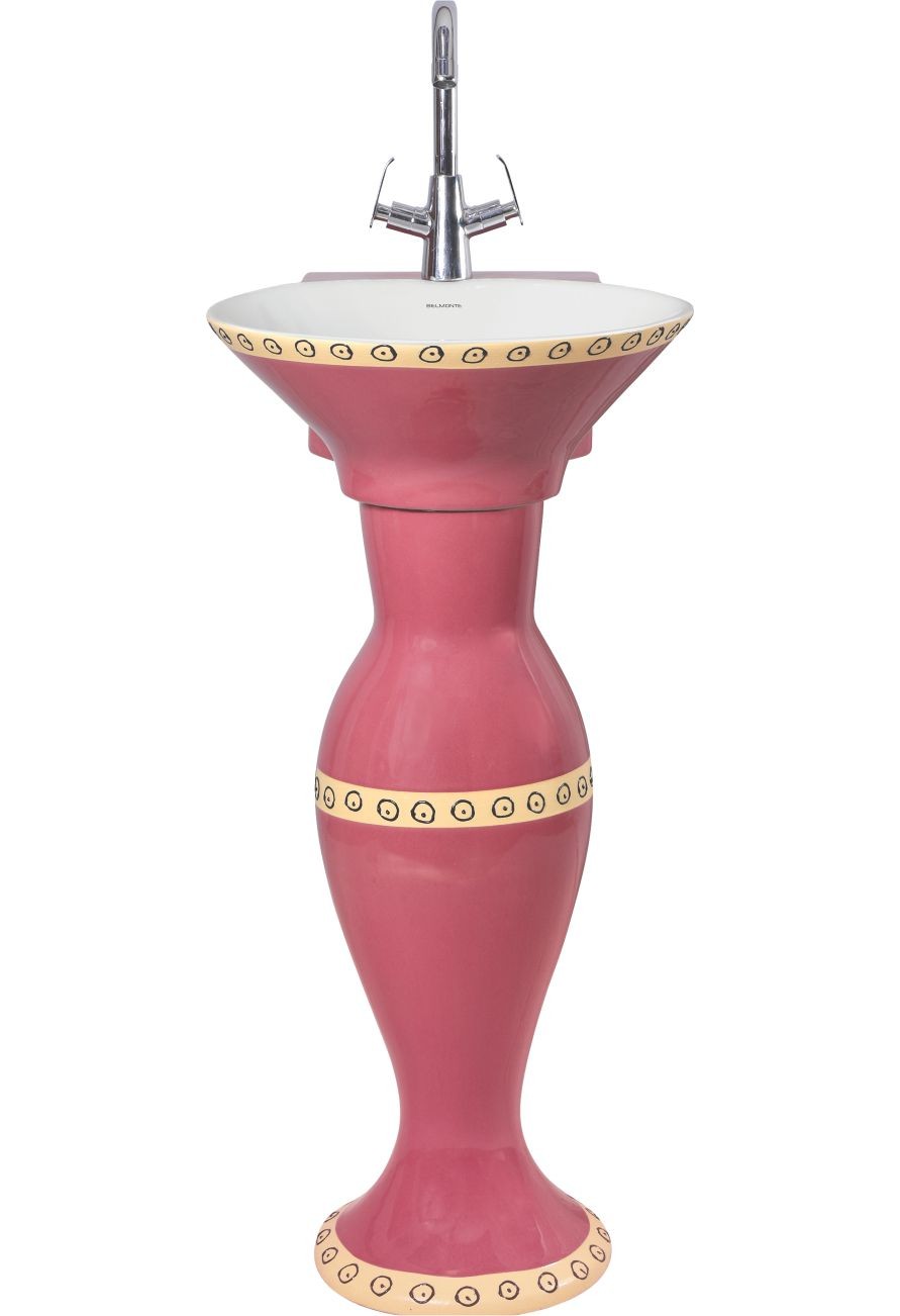 Awesome pink pedestal sink for sale Buy Belmonte Designer Pedestal Wash Basin Dolphin 12 Color Pink