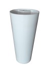 Belmonte Jeker One Piece Wash Basin - White Ceramic, Glossy Finish, Floor Mount, 395x395x845mm