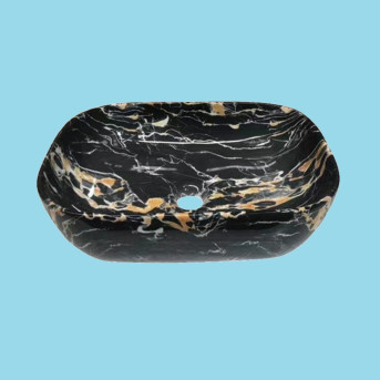 Buy MONTBLANC Ceramic Black Glossy Finish Designer Table Top Wash B...